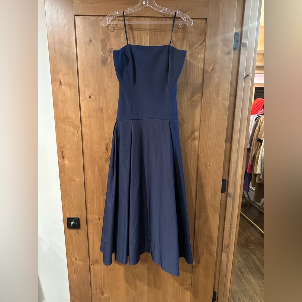 As It May Classic Navy Strapless Midi Dress